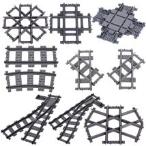 MOC City Train Rail Crossing elastyczne tori rozgałęzcione proste zakrzywione szyny przełącznik