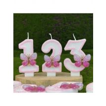 Pink Butterfly Digital Birthday Candles Cake Party Decoration Festive and Party Supplies Cake Topper
