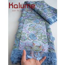 Kalume Africain Swiss Voile Lace in Switzerland 2024 High Quality Nigerian Cotton Lace Fabric for Wedding Dress Dry Lace F4021