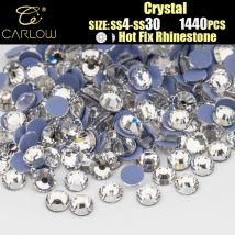 CARLOW All Sizes SS0-SS50 Crystal Color Hot-Fix Rhinestones Flatback Glass Glitter Strass for Garment Accessories hotfix-001