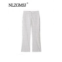NLZGMSJ Damenhose Polka Dot Bürohose für Damen Baggy mit Hose Damen Casual Streetwear Hose Damen