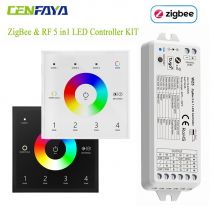 Tuya Zigbee 3,0 RGB + CCT LED Streifen Controller 12V 24V 4-zonen Wand Touch Fernbedienung smart Leben APP Timer für Alexa Google SmartThings