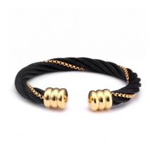 New Fashion Design Stainless Steel Men Open Bracelets Bangles Trendy Multi-layer Braided Male Big Cuff Charm Bracelets
