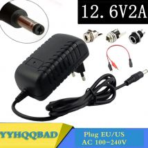 12,6 V 2 A 18650 Lithium-Batterie-Ladegerät für 12 V 3er Li-Ionen-Akku, Polymer-Smart-Ladegerät, 18650-Akku, 5,5 mm x 2,1 mm DC