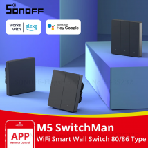SONOFF M5 SwitchMan inteligentny przełącznik ścienny 80/86 typ przełącznik wciskany 1/2/3 Gang ramka przełączników pilot do Alexa Google Home