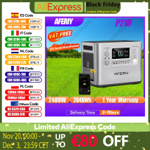 AFERIY P210 Estación de energía portátil 2400W Generador solar 2048Wh LiFePO4 Batería de respaldo para el hogar Camping al aire libre Energía móvil