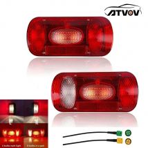 ATVOV 1 Set 2 Stück 12 V Anhänger-Rücklicht, Bremslicht, Blinker, 5 Funktionen, 5 Kerne, LKW, Wohnwagen, LKW
