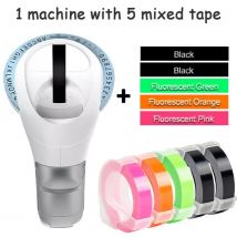 Phomemo OmegaS Etikettendrucker, 9 mm Prägung, 3D-Etikettendrucker, manuelle Etikettiermaschine, Schreibmaschine mit 5 Bändern, kompatibel für Dymo 12965