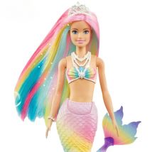 Original Barbie Doll Dreamtopia Magic Mermaid Dolls for Girls Rainbow Hair Fantasy Color Feature Kids Toy Bjd Butterfly Princess