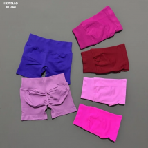 HISTELLO-pantalones cortos deportivos de impacto para mujer, mallas bajas acanaladas para Yoga, gimnasio, Pilates, pantalones sin costuras, mallas de entrenamiento para correr