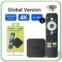 4K Ultra HD Smart TV Box U16 Android 11.0 Allwinner H313 2 GB RAM 16 GB ROM mit Dualband WiFi für Hochgeschwindigkeitsstreaming und Ent
