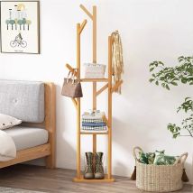Appendiabiti da pavimento per albero, appendiabiti, portaoggetti per indumenti, con 10 ganci per appendere e ripiano