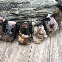 17,8 INCHS Sektor Form Schwarz Sakura Kirsche Achate Kristall Quarz Scheibe Stein Perlen Für DIY Halskette Schmuck, Der MY220913