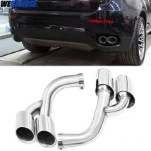 1 Pair of Quad-Exhaust Tailpipes for BMW X6 E71 2009-2013 Model Upgrade Stainless Steel Black Tips Muffler Exhaust System Nozzle