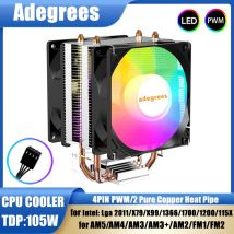 4 Heatpipes Processor Cooler 4PIN PWM RGB Cpu Tower Fan for Intel LGA 2011 1366 X79 X99 1700 1200 1150 AMD AM4 AM2 AM3 AM5