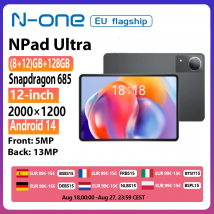 N-one NPad Ultra Tablet, Android 1411,97 pulgadas 2000*1200 pantalla FHD, Snapdragon 685 8 Core Max 2,8 GHz, 128 GB ROM, batería de 9200 mAh
