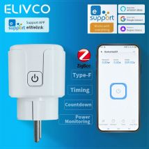 Presa intelligente eWelink Zigbee con funzione di temporizzazione/conto alla rovescia/monitoraggio dell'alimentazione, supporta l'assistente domestico/assistente Google/Alexa