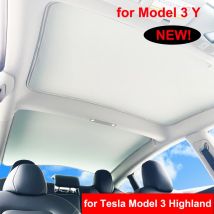 Parasoles para Tesla Model Y Juniper 2025, lanzamiento modelo 3 + Highland 2024, hebilla de tela de hielo, cristal solar, tragaluz para techo solar delantero y trasero