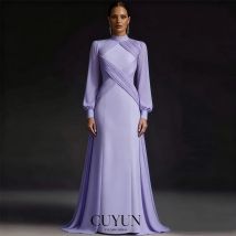 CUYUN 2025, luxuriöses Damen-Abendkleid mit langen Ärmeln, hohem Kragen, Partykleid, individuelle formelle Kleider für die Hochzeitsfeier