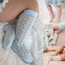 Sommer Kinder Kniehohe Socken Kleinkinder Mesh Baby Mädchen Lange Atmungsaktive Socke Aushöhlen Weiche Baumwolle Säuglings Socken Für 0-8 jahre
