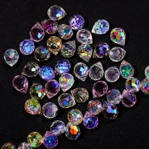 10*8mm Kristall Erdbeere Perlen AB Farbe Glänzende Facettierte Glas Perlen für Schmuck Machen DIY Armbänder Ohrringe Zubehör 50PCS