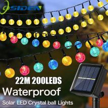 Solar Crystal Ball Colorful Decorative Outdoor Garden Garland Bubble Balls Light New Year Christmas Decor Fairy String Lights