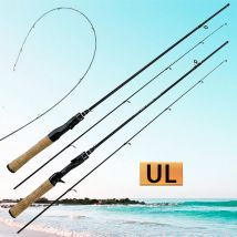Holzgriff UL Forellen-Angelruten Ultraleichte Angelrute Kohlefaser Spinning/Casting Lure Pole Bait WT 0,5-8g Line WT 2-8LB