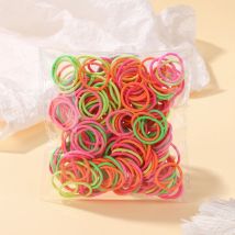 100 Pcs Hair Ties Gum Colorful Nylon Rubber Band Rope Doll Hair Accessories for Baby Girls Black Elastic Hair Bands 2cm Gift