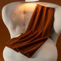 100% reiner Wollrock für Damen mittellang gestrickt mit hoher Taille, schmaler A-Linie, einfacher, eleganter, vielseitiger Rock mit Kaschmir rücken