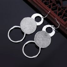JewelryTop store Orecchini lunghi in argento sterling 925 per gioielli di moda da donna, regali per le vacanze, matrimonio classico retrò bello