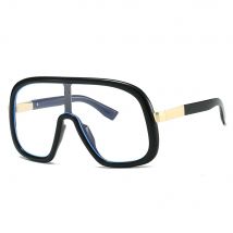 vintage oversized one piece square anti-blue light eyeglasses for women new fashion large computer glasses frame ladies shades