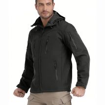 Wasserdichte Softshell-Taktikjacke für Herren, Outdoor, Wandern, Skifahren, Windjacke, Winter, winddicht, Fleece-Hoodie-Mantel