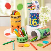 Kinder Farbe Klassifizierung Erkenntnis Tasse Kindergarten Montessori Frühe Bildung Klassifizierung Eimer Farbige Holz Stick Spielzeug