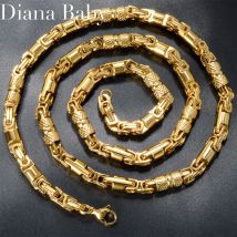 Edelstahl Männer Halskette Gold Farbe Byzantinischen Link Kette Choker Neck Kette Für Frauen Männer Punk Schmuck Geschenk Dropshipping