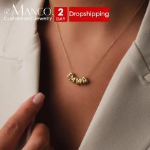 eManco 3D-Blasen-Buchstaben-Halskette für Freundin, personalisierter individueller Ballon-Anfangsschmuck, Valentinstagsgeschenk