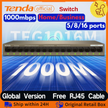 Tenda Gigabit Switch 10/100/1000 Mbit/s Ethernet Switch Metall Netzwerk Smart Switch POE Switch optional 5/8/16 Port für AP IP Kamera