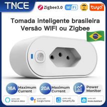 Tnce tuya brasilien stecker 16/20a wifi, zigbee 3,0 Steckdose Power Monitor, Typ n Steckdose Adapter, Smart Life App, Voice Google Home Alexa