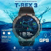 2025 NEUE T-Rex 3 Ultra Männer Outdoor Militär GPS Smart Uhr AMOLED HD Bildschirm Kompass 500 MAH BT Anruf 5ATM Wasserdichte Smartwatch