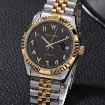 Dubai Uhren Automatische Arabische Zahlen Muslimischen Armbanduhr Edelstahl Wasserdichte Mechanische Erkek Kol Saati Reloj árabe