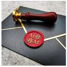 DIY personalisierter Buchstabenstempel mit doppelter Initialen, personalisierter Buchstabenstempel/Siegelwachs/Hochzeit, Wachssiegelstempel, Umschlag für individuelle Einladungen