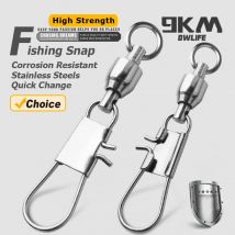 20~100Pcs Snap Fishing Swivels Ball Bearing Interlock Snap Pin Stainless Steel Fishing Accessories Fishing Lures Pin Connector