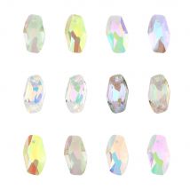 10 Stück 12 x 20 mm Kristallglas unregelmäßige lose Perlen geometrische Anhänger für Schmuckherstellung Ohrringe Halskette Charms Strass Edelstein