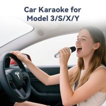 Microfono karaoke T1-Car, microfono caraoke ricaricabile con ricevitore USB-A e USB-C, da collegare all'uso, senza bisogno di coppia
