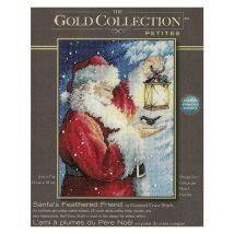 Amishop hochwertige schöne gezählte Kreuzstich-Kit Santa gefiederten Freund Santa und Vogel Laterne Weihnachts nacht dim 08831