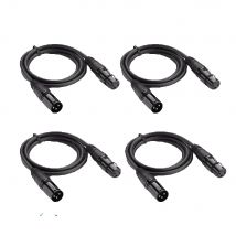 4PCS/LOT DMX512 3XLR Cable Signal Line Cable 1m/2m/3m/5m/8m/10m Stage Effect Light DMX inpu/output Connect Cables for Dj/Disco