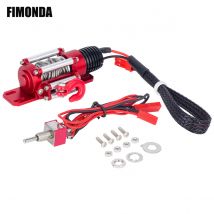 Verricello simulato automatico cablato in acciaio metallico per 1/10 Crawler Car TRX4 TRX6 SCX10 II III RBX10 D110 D90 Wrangler CC01 TF2