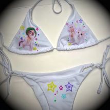 Mode Bademode Frauen Y2k stil brief Drucken Bikini Set Sexy Tanga Badeanzug Zwei Stücke Badeanzug Punk Gothic Badeanzug