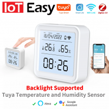 Tuya WiFi Zigbee Sensore di umidità della temperatura APP Monitor remoto per Smart Home var SmartLife Funziona con Alexa Google Assistant