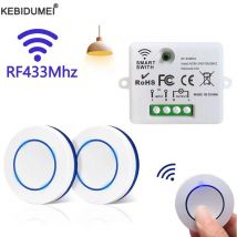 RF 433 MHz Wireless Smart Lichtschalter 220 V 110 V Relais Empfänger Mini Runde Taste Wand Panel Schalter Fernbedienung für LED Lampe