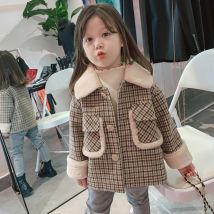 2-6 Jahre Winter Mädchen dicke warme Parkas Baby Kinder Kinder Langarm Plaid Mantel Jacke Oberbekleidung